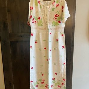 Vintage table cloth linen dress size 12.  Custom made